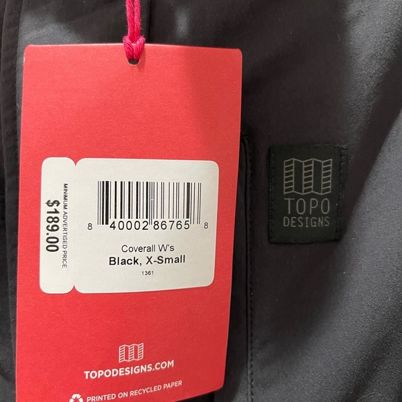 Topo designs Coveralls women’s black XS jumpsuit - Picture 10 of 12